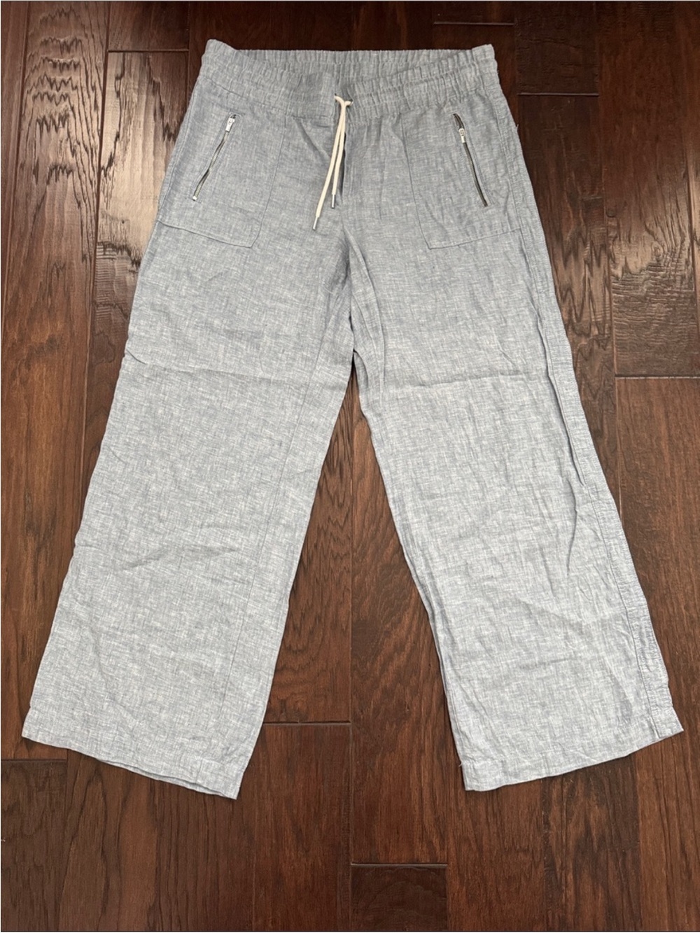 Athleta - Light Blue Wide-Leg Linen Blend Pants